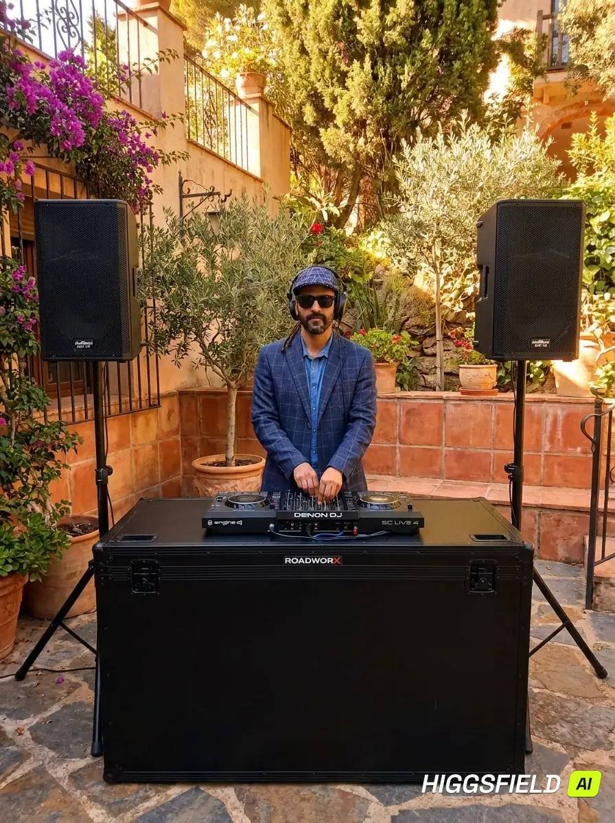 DJ de Aransound con equipo de sonido en un evento al aire libre