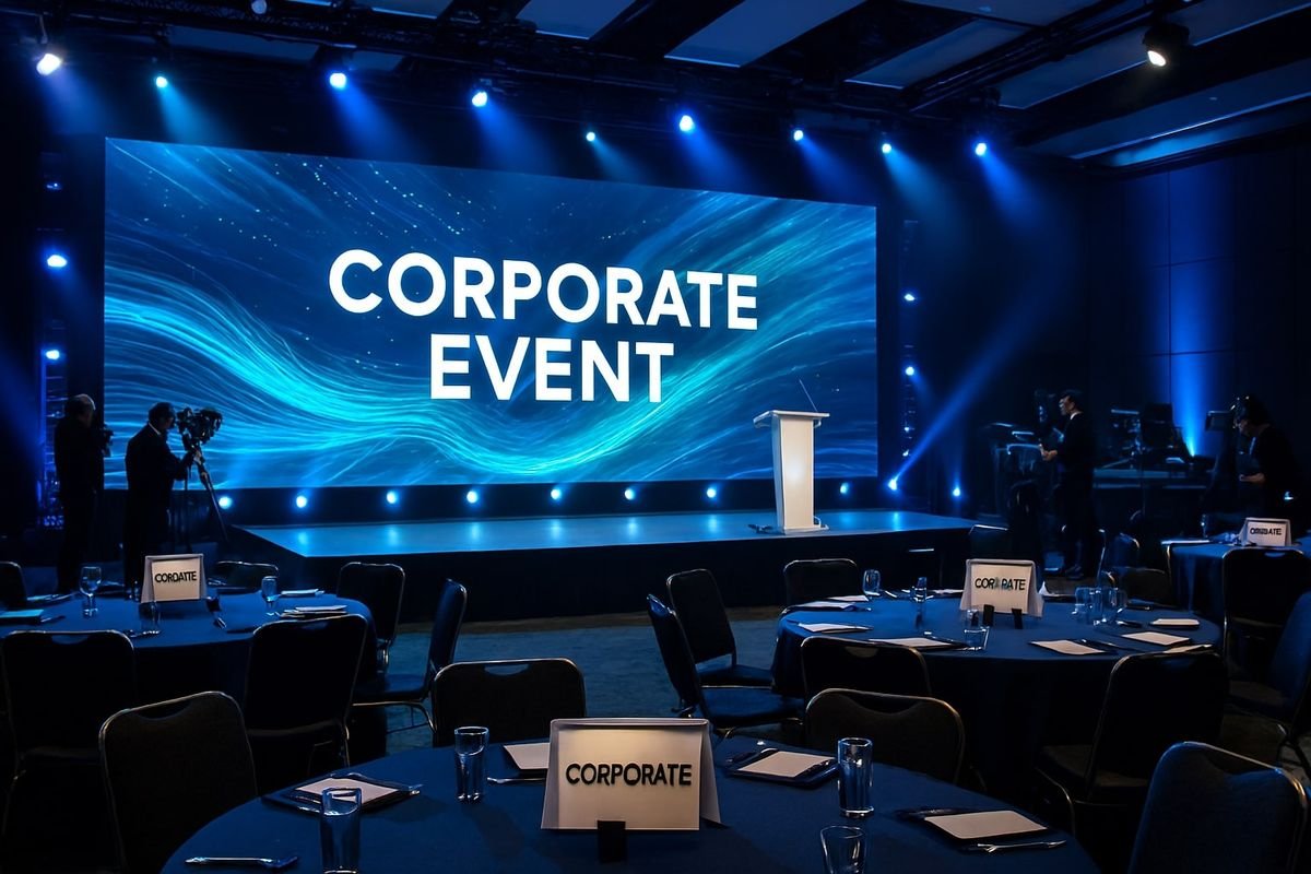 Montaje profesional para un evento corporativo